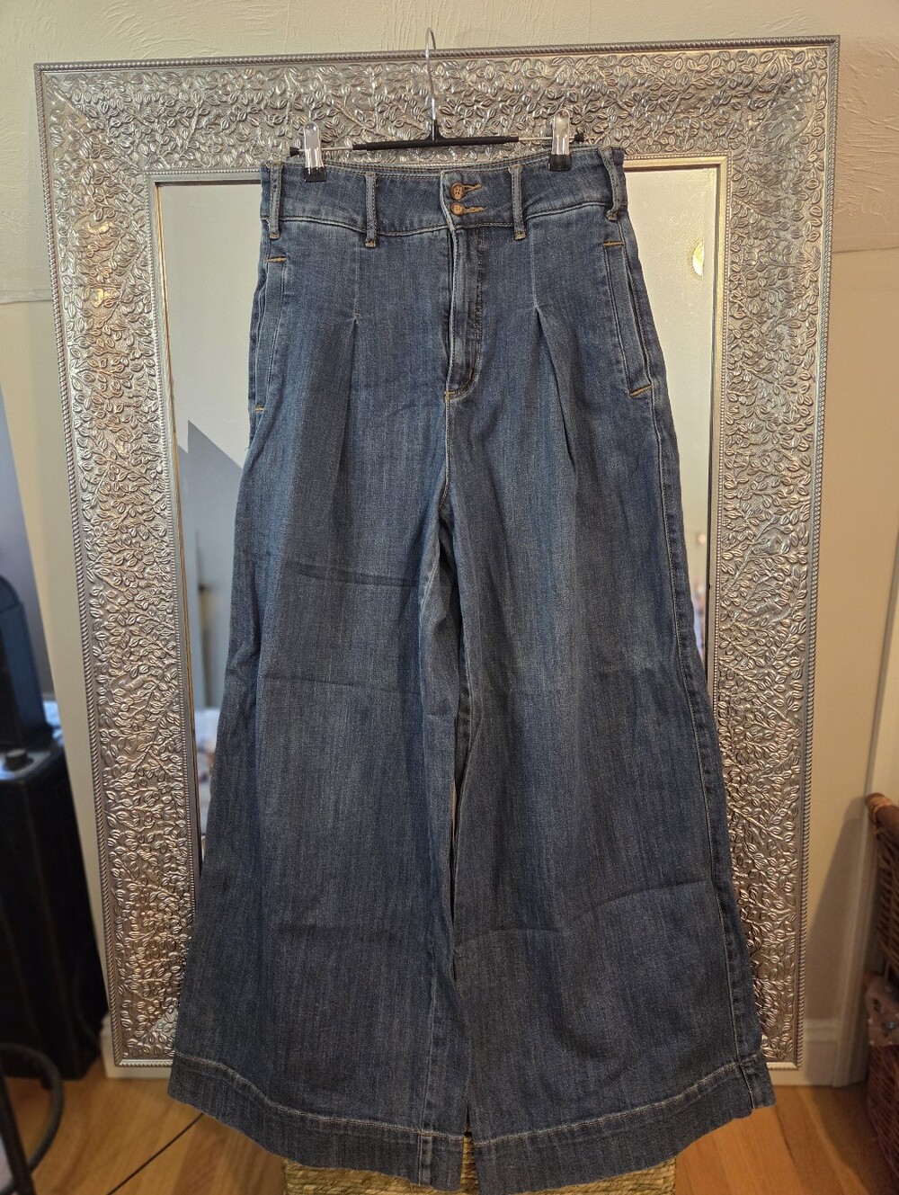 Anthropologie Pilcro And The Letterpress Wide Leg Pintuck High Waist Jeans